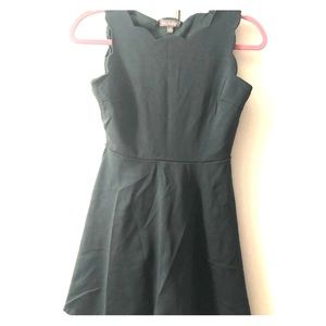 Hunter green scalloped dress